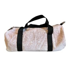 Society 6 Small Duffel Bag Dusty Pink Print